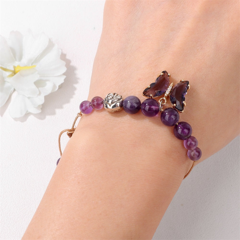 Women's Natural Stone Bracelet Amethyst – Jewelry Gift Ideas — 1