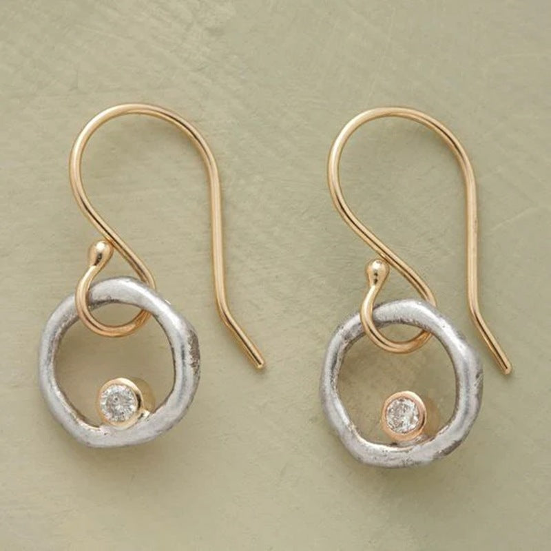 Irregular Circles Eardrops Rhinestone Sweet – Unique Gift Ideas — 1