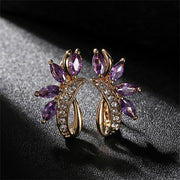 Water Drop Flower Shape Green Zircon Earrings – Gift Ideas — 9