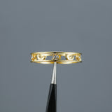 Simple Plain Circle Gold Star And Moon Zircon Ring – Small Gift Ideas — 5