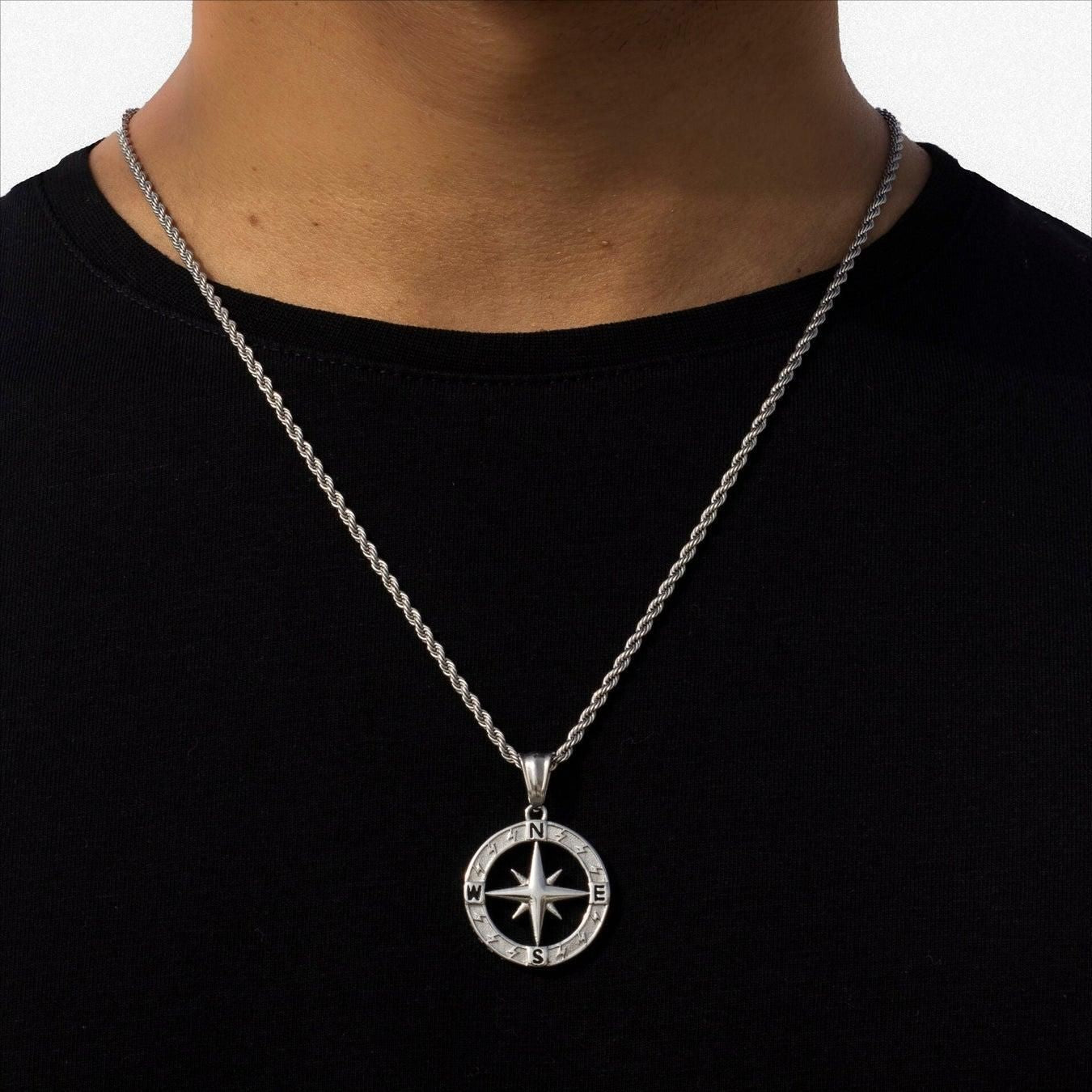 Stainless Steel Compass Circular Necklace – Jewelry Gift Ideas — 1