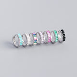 Women's Inlaid Cubic Zirconia Sterling Silver Stud – Gifts for Her — 20