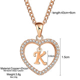 26 Letters Heart-shaped Zircon Pendant Necklace – Jewelry Gift Ideas — 16