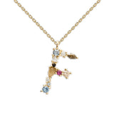 English Letter Necklace Female Colorful Crystals – Jewelry Gift Ideas — 17