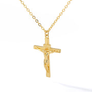 Ornament Copper Inlaid Zircon Cross Necklace Men – Jewelry Gift Ideas — 9