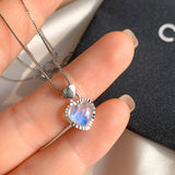 Sterling Silver Heart Natural Moonstone Necklace – Jewelry Gift Ideas — 5