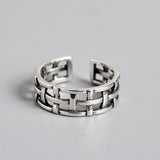 Women's Vintage Woven Mesh S925 Sterling Silver Ring – Gifts for Her — 5
