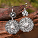 Retro Ethnic Style Round Printed Pendant Earrings – Stylish Gifts — 4