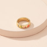 Oil Dripping Twelve Constellation Free Size Rings – Birthday Gifts — 20