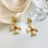 Minority Fashion Design Diamond Cross Carved Earrings – Stylish Gifts — 2