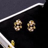 Women's Leaf Flower Pearl Earrings – Gifts for Her — 5