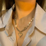 Women's All Match Pearl Heart Stitching Necklace – Jewelry Gift Ideas — 2