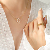 Personalized Round Ring Freshwater Pearl Pendant – Jewelry Gift Ideas — 5