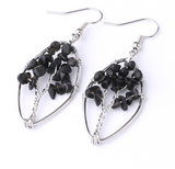 Natural Crystal Crushed Stone Earrings Handmade Tree – Gifts for Her — 1