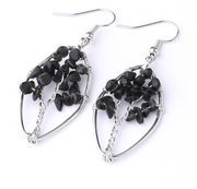 Natural Crystal Crushed Stone Earrings Handmade Tree – Gifts for Her — 1
