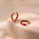 Women's Retro Peach Heart Round Earrings – Gifts for Her — 19