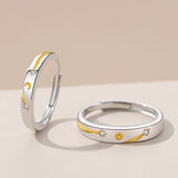 Sun Moon Stars Couple Ring 925 Silver Literary – Gifts for Couples — 3