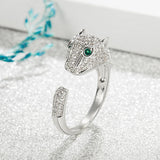 Slightly Inlaid Snake Leopard Head Ring – Stylish Gifts — 1