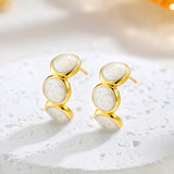 Stainless Steel Cast Round Colored Glaze Dripping Stud – Stylish Gifts — 7