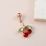 Belly Ring Cherry Zircon Belly Stainless Steel Rod – Stylish Gifts — 3