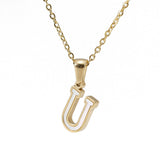 18K Gold Shell Stainless Steel Letter Pendant – Jewelry Gift Ideas — 17