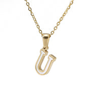 18K Gold Shell Stainless Steel Letter Pendant – Jewelry Gift Ideas — 17