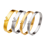 V-shaped Wide Couple Bracelet Female Gold Buckle – Jewelry Gift Ideas — 2