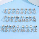 Inlaid Zircon 26 English Letters Ear Bone Stud – Meaningful Gifts — 17