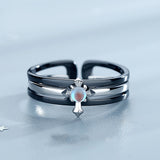 Sterling Silver Couples Cross Adjustable Ring – Stylish Gifts — 4