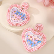 Fashion Valentine's Day Bead Doppel Herz Earrings – Stylish Gifts — 9