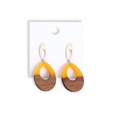 Wooden Patch Earrings Simple All Match Water Drop Stud – Gifts for Her — 2
