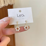 Women's All Match Micro-set Pearl Round Stud Earrings – Gifts for Her — 1