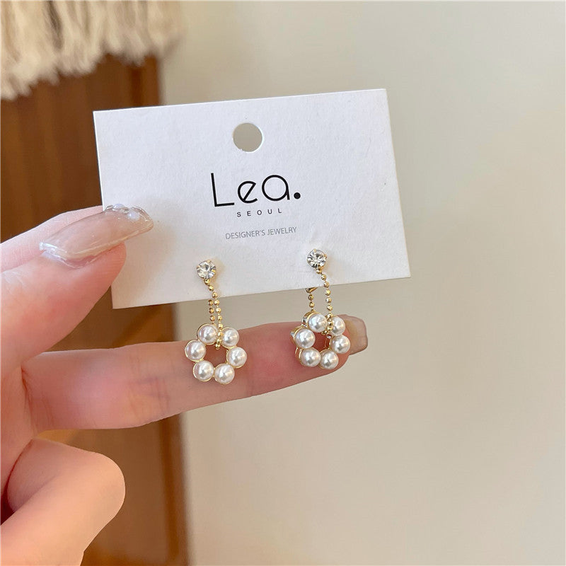 Women's All Match Micro-set Pearl Round Stud Earrings – Gifts for Her — 1