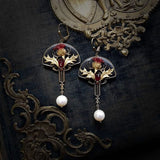 Chinese Style Tassel Pearl Fan Eardrops – Stylish Gifts — 3