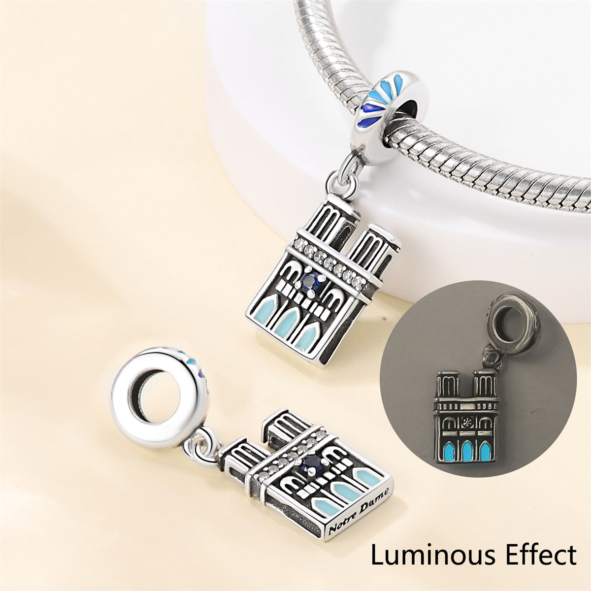 White Copper Silver Plated Luminous Building – Jewelry Gift Ideas — 1