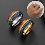 Fashion Rainbow Pride Ring Women Men Gay Lesbian LGBT – Stylish Gifts — 1
