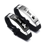 Black Silver Her King His Queen Couple Bracelets – Gifts for Couples — 7