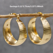 Gold Textured Earrings Original Design Accessory – Stylish Gifts — 4