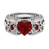 Ring Jewelry Opening Black Gold Garnet Heart – Jewelry Gift Ideas — 5