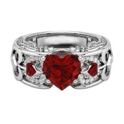 Ring Jewelry Opening Black Gold Garnet Heart – Jewelry Gift Ideas — 5