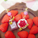 Creative Miniature Food Play Asymmetrical Silver Earrings – Gift Ideas — 1