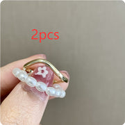 Women's Shaped Small Rice-shaped Beads Oval Pearl Ring – Gifts for Her — 2