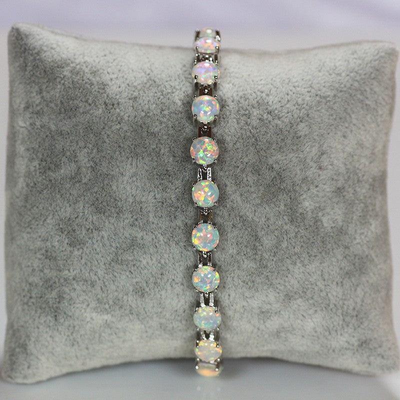 Silver Plated Oval Opal Bracelet Women's Jewelry – Jewelry Gift Ideas — 1