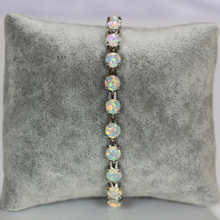 Silver Plated Oval Opal Bracelet Women's Jewelry – Jewelry Gift Ideas — 1