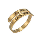 Stainless Steel Ring Retro English Double Ring – Stylish Gifts — 4