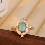 Retro Mid-ancient Oval Red Sapphire Blue Women's Light – Gifts for Her — 3