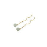 Round Beads Hetian Jade Hanging Earrings – Thoughtful Gifts — 2