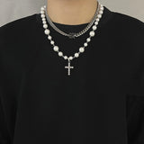 Personalized Diamond Cross Pearl Pendant – Jewelry Gift Ideas — 4