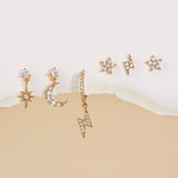 Fashion Five-pointed Star Moon Sun Lightning Earrings – Stylish Gifts — 3