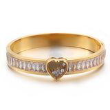 Fashion Titanium Steel Heart Shaped Zircon Bracelet – Stylish Gifts — 5